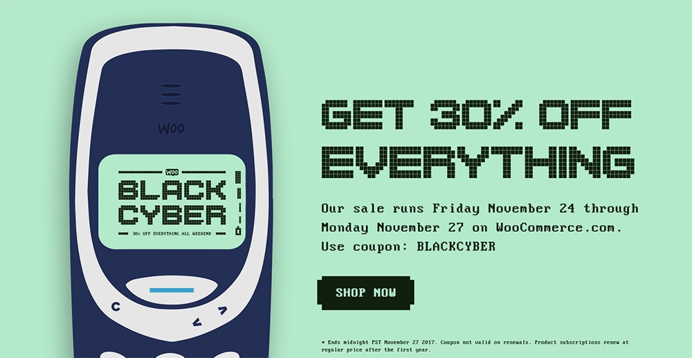 woocommerce Black Cyber sale runs Friday