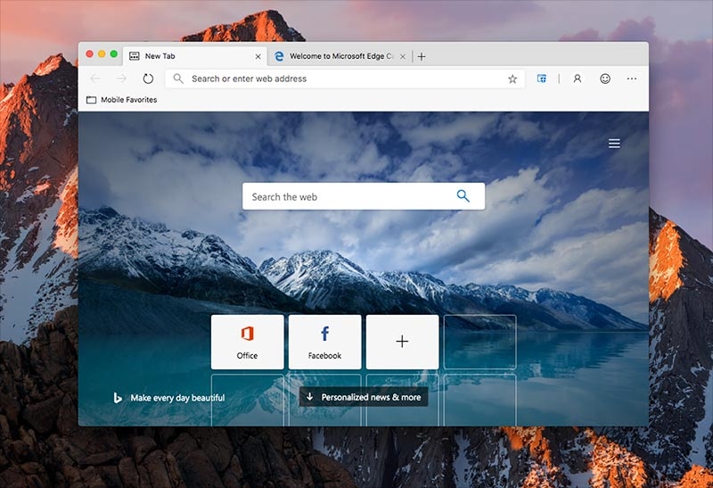 Microsoft Edge for Mac OS