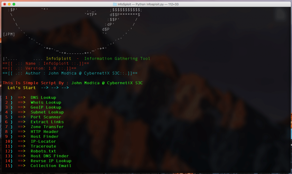 InfoSploit: Information Gathering
